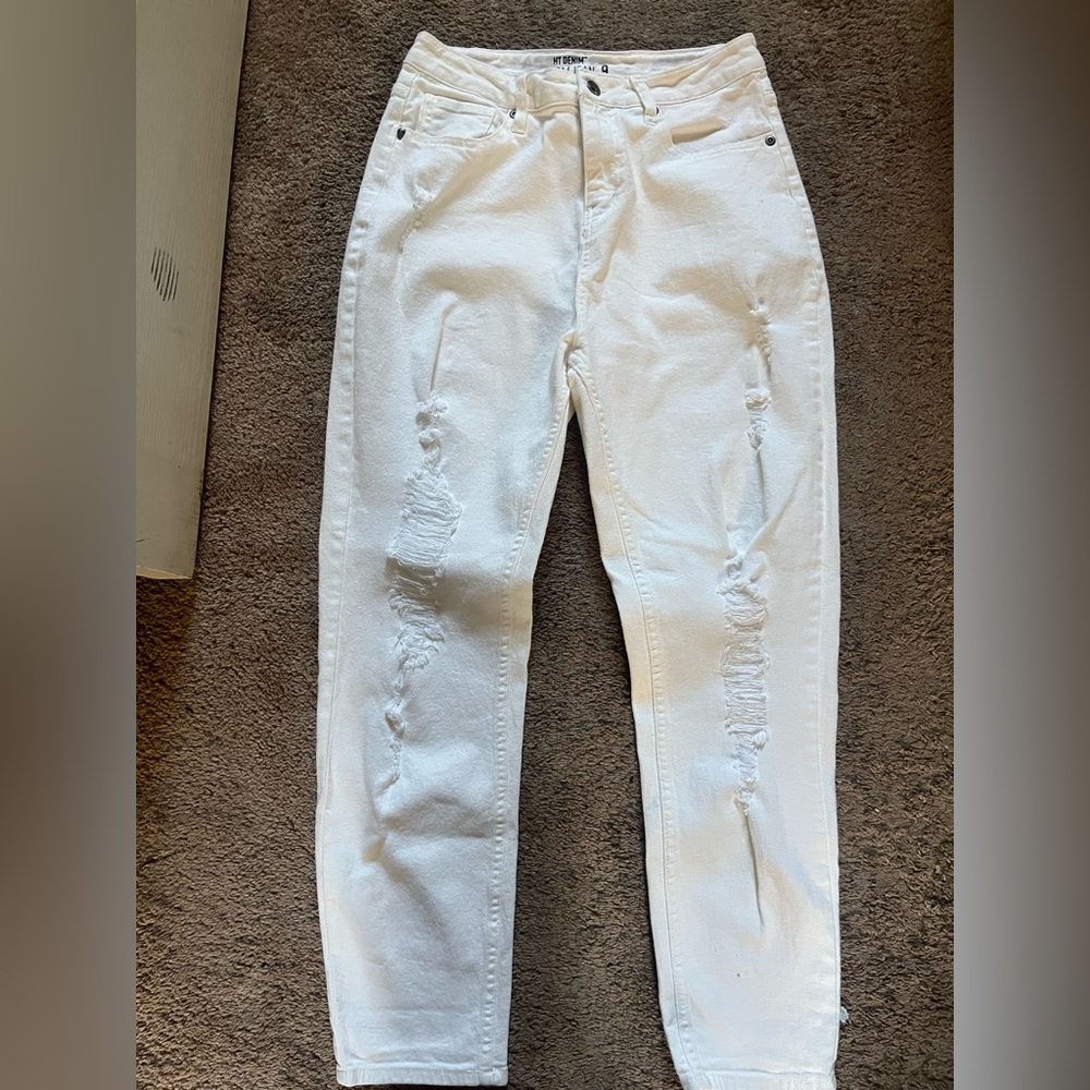 White ripped mom jeans Hot Topic